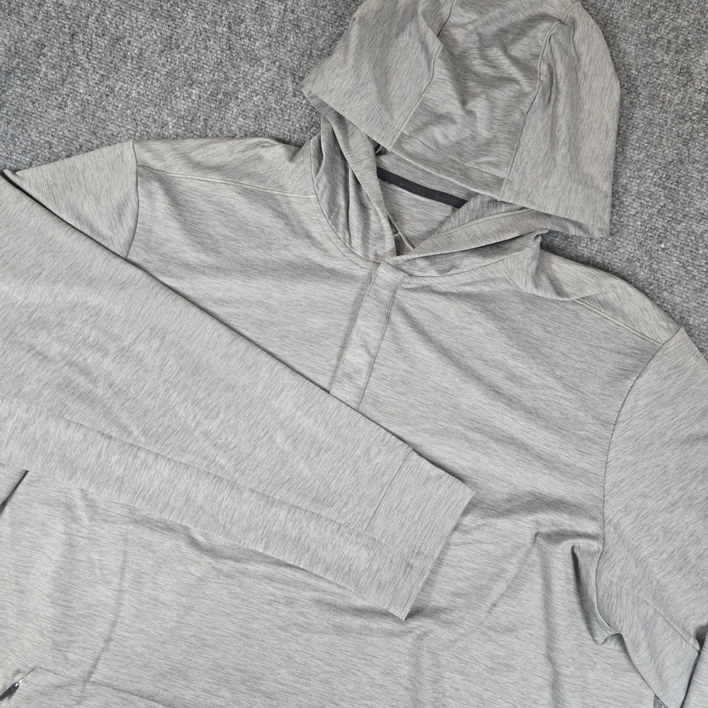 VRST Mens Heathered Gray Performance Hoodie Snap Neck Pullover XL